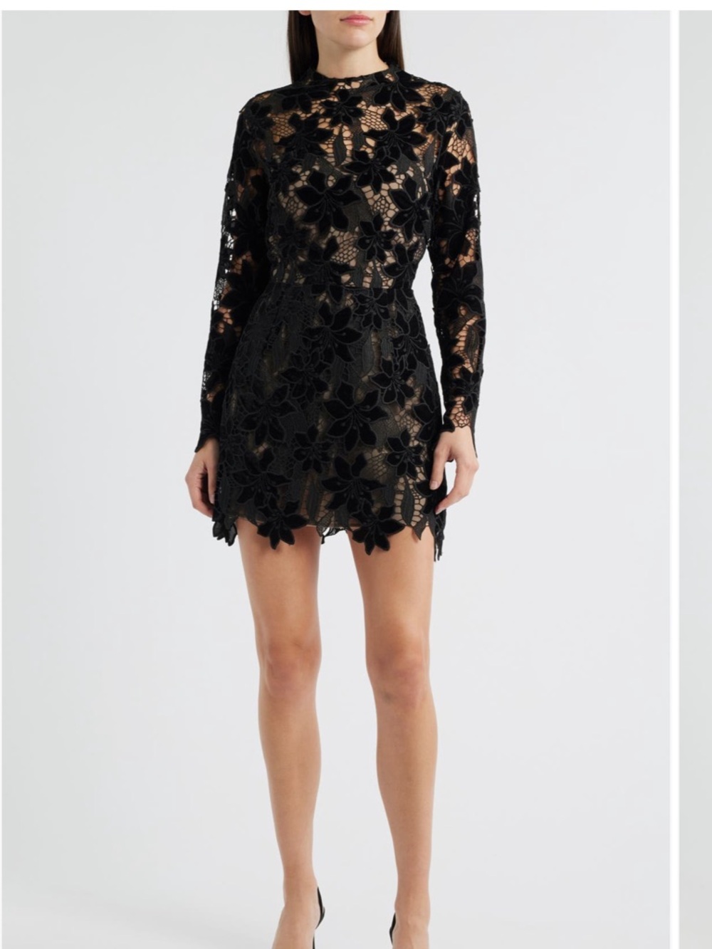 Lucy Paris Black Floral Lace Mini Dress